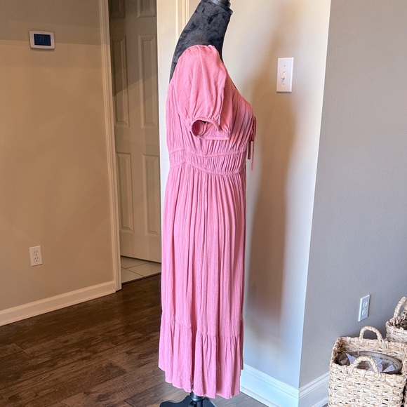 Hint of Blush Pink Midi Dress Lg - Picture 4 of 8